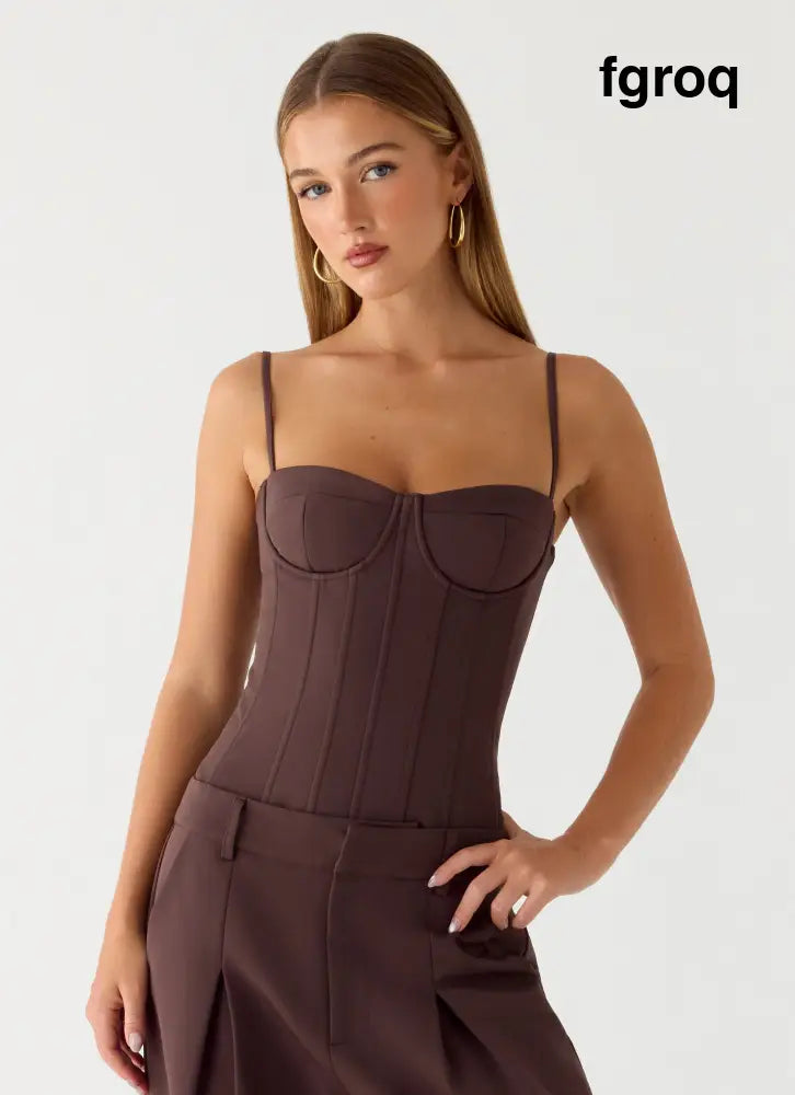 Ania Corset Top - Chocolate