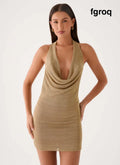 Aradie Shimmer Mini Dress - Shimmer Gold
