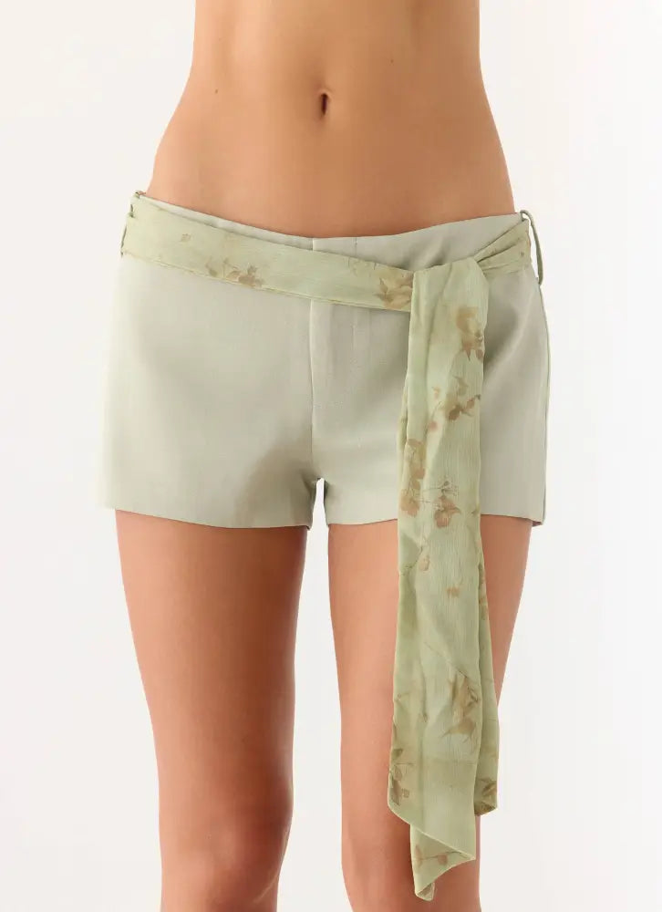 Ariane Sash Shorts - Sage