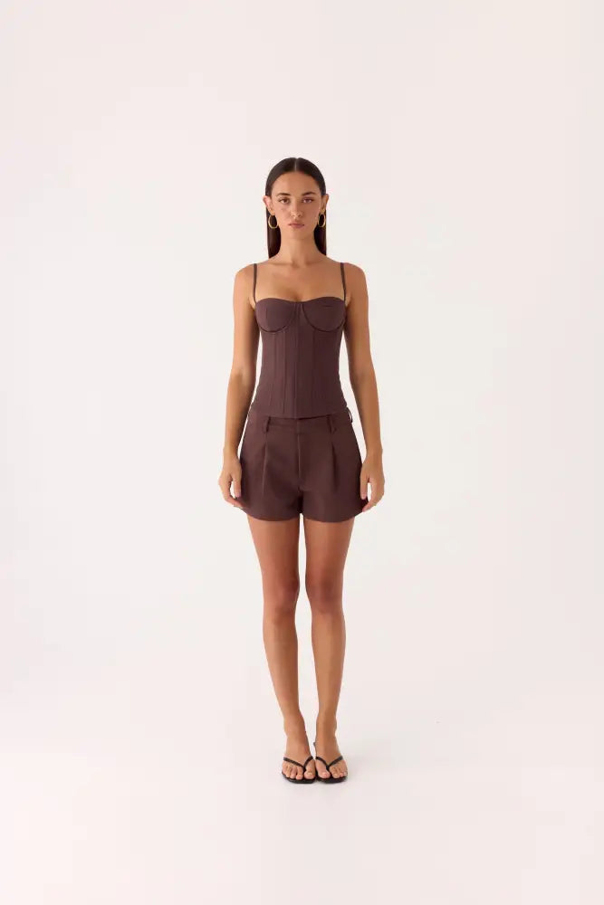 Asher Suiting Shorts - Dark Chocolate