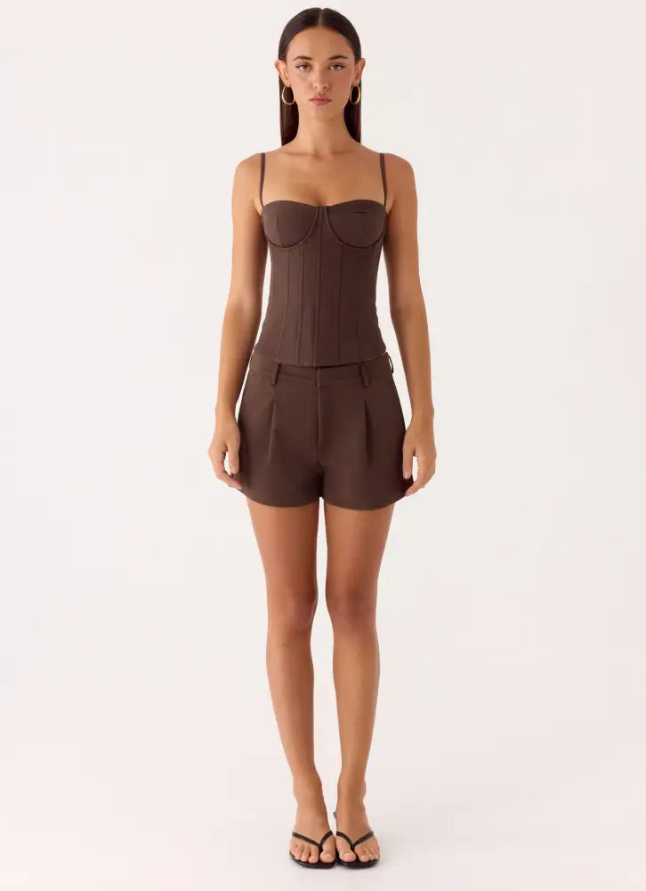 Asher Suiting Shorts - Dark Chocolate