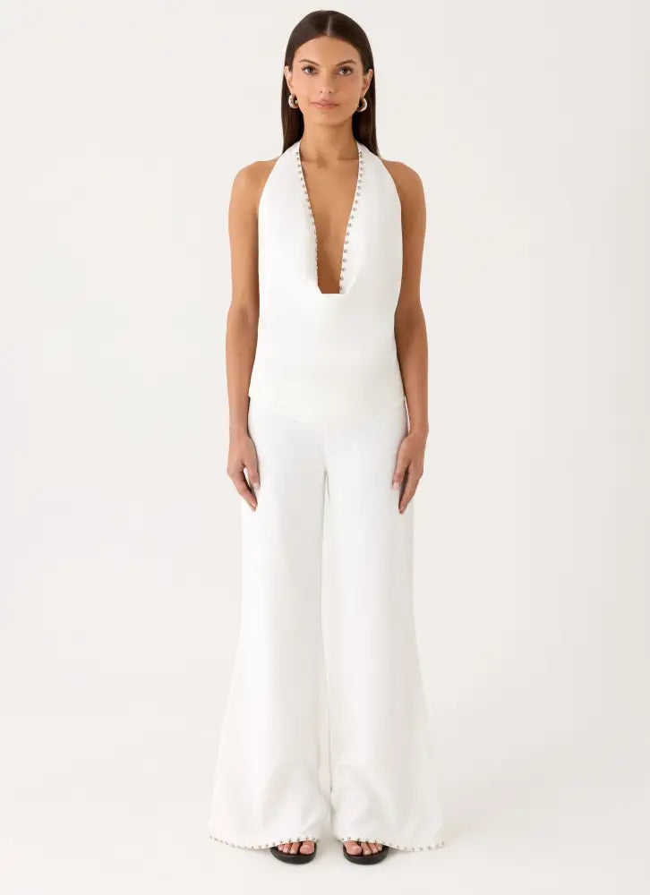 Ashika Studded Top - White