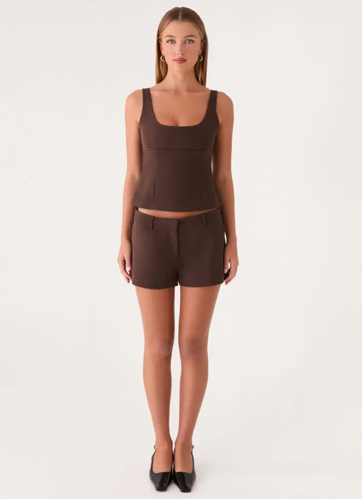 Autrey Suiting Top - Chocolate