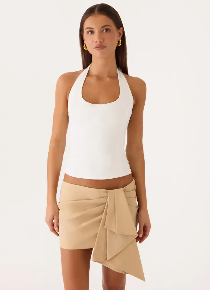 Belza Halter Corset Top - White