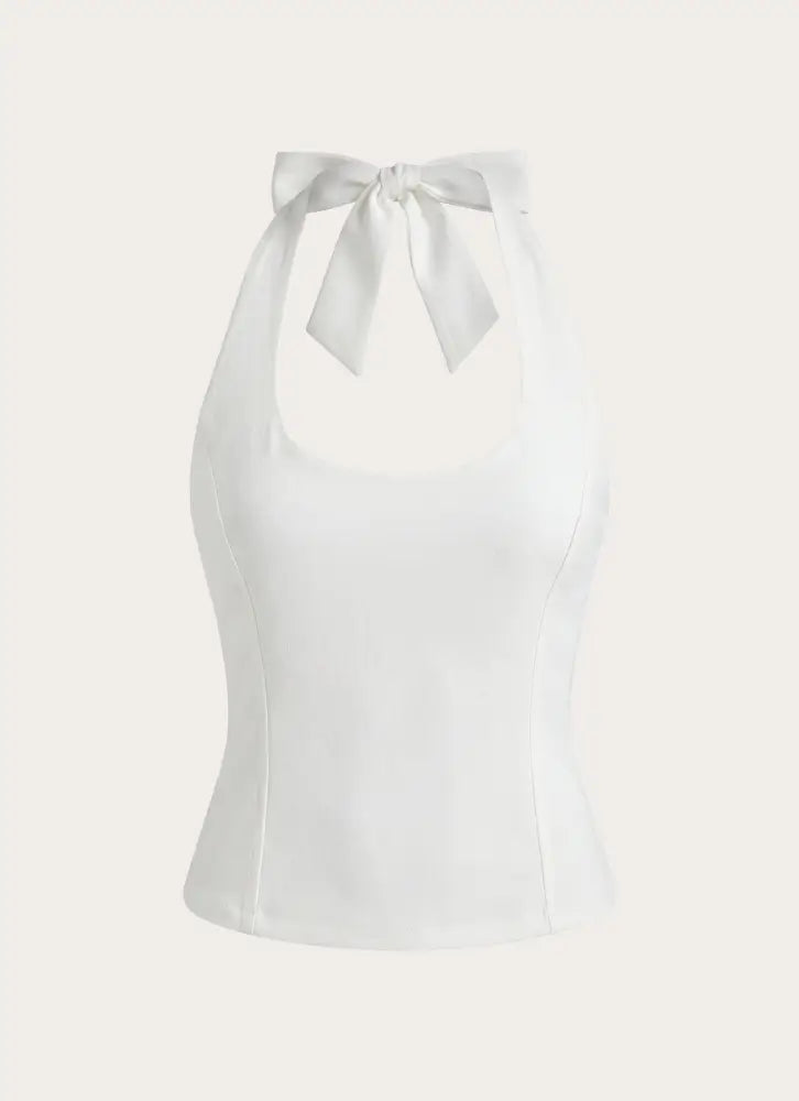 Belza Halter Corset Top - White
