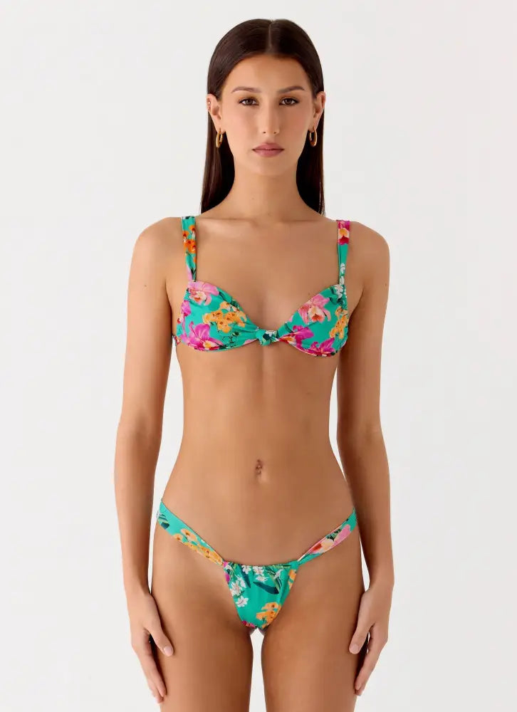 Benedita Knotted Bikini Top - Jungle Bloom
