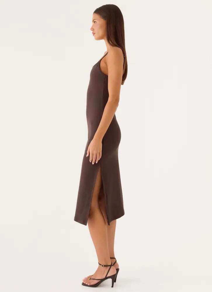 Between Tasks Midi Dress - Chocolate Fudge