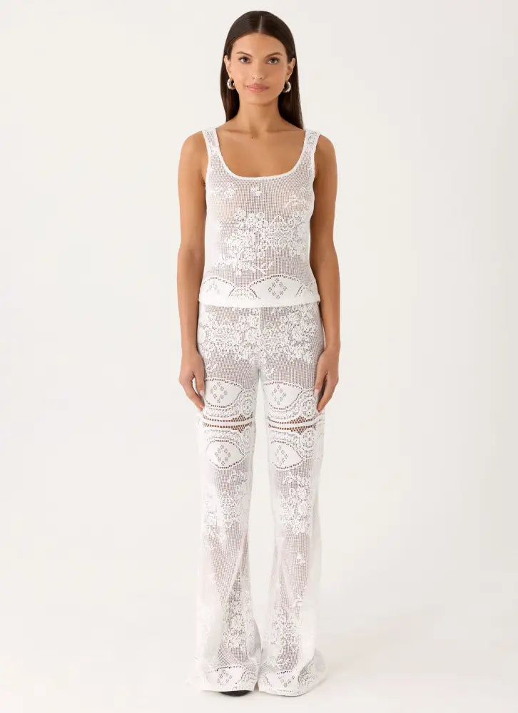 Bosten Low Rise Pants - White
