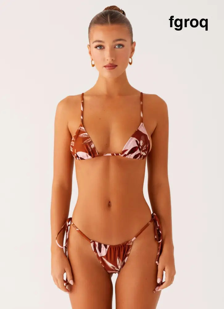 Calista Bikini Bottoms - Cinnamon Palm