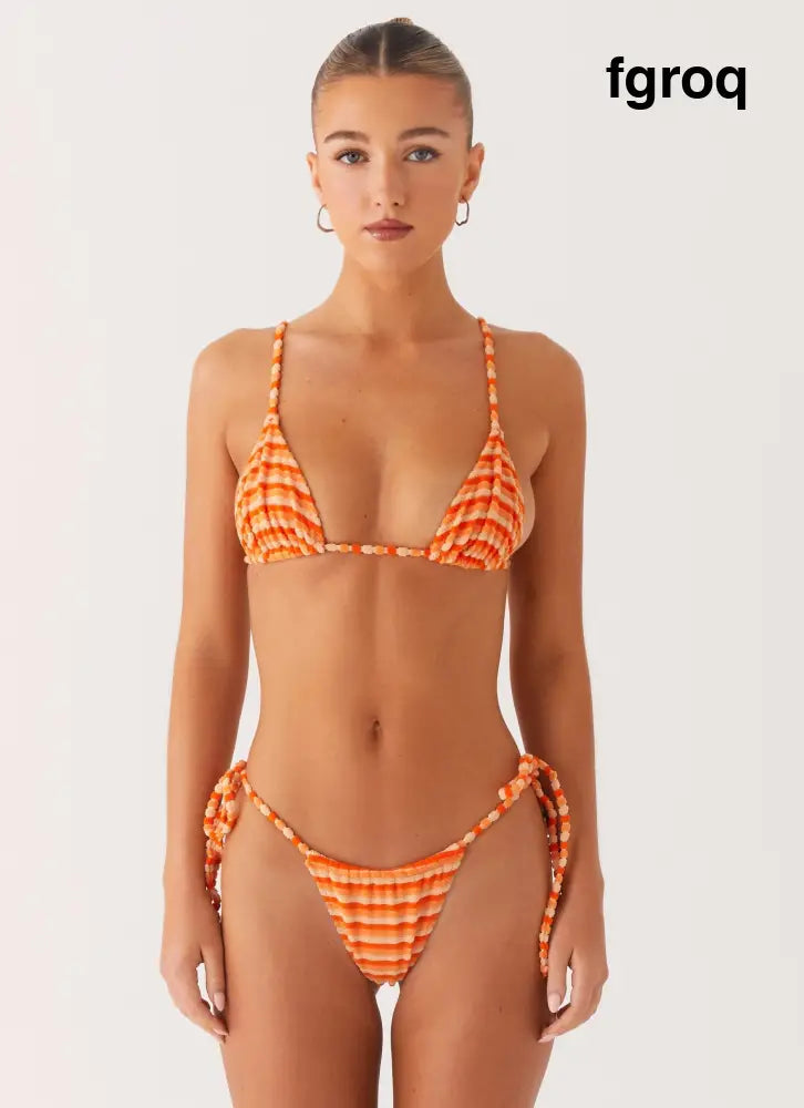 Calista Bikini Bottoms - Orange Stripe